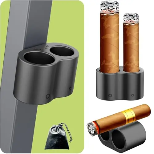 Eddyrise black silicone cigar holder with two slots and four magnets