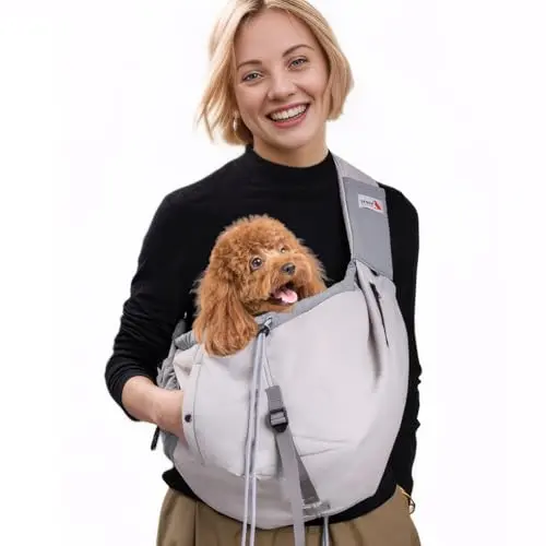SENIOR BUDDAY grey adjustable dog sling backpack