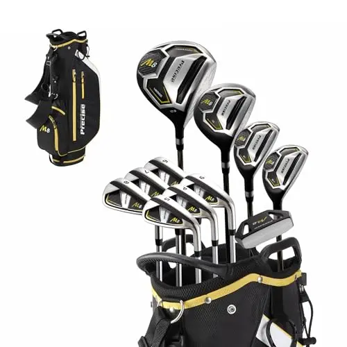 Precise M8 17-piece men's golf set with Kevlar graphite shafts and tall-size option