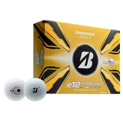 Bridgestone e12 Straight White golf balls in a white box
