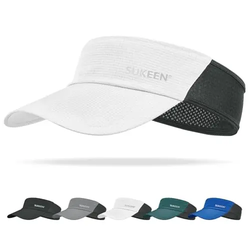 White Sukeen sun visor designed for men with larger head sizes