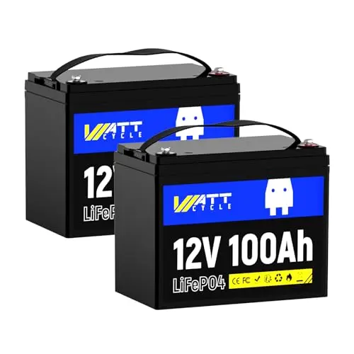 WattCycle 12V 100Ah Lithium battery in compact Group 24 size