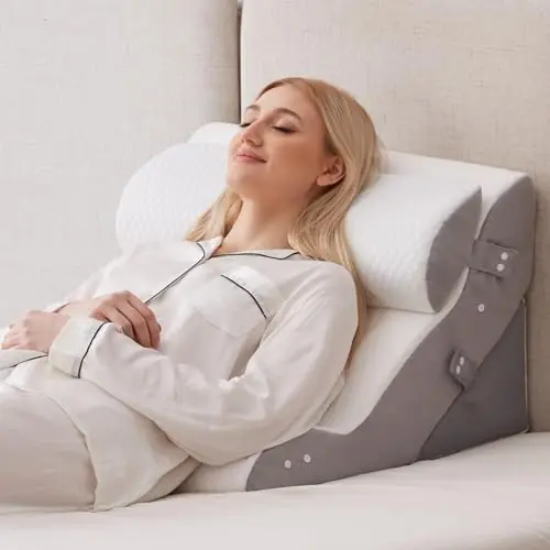 Ruqmuis 3-piece adjustable wedge pillow set with cooling gel foam and wide design