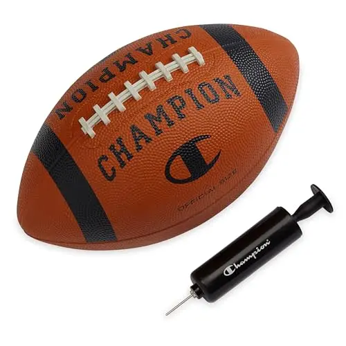Champion Blitz all-weather rubber football in black and white