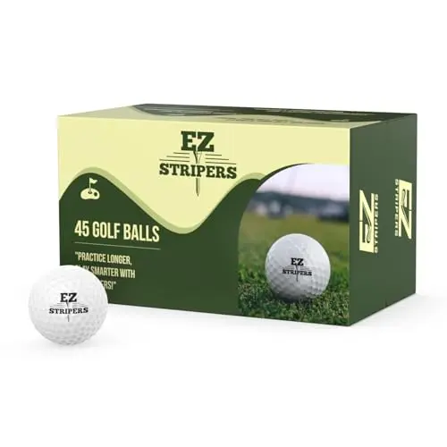 EZ Stripers bulk package of 45 white golf balls