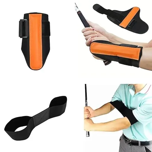 Golf swing training kit with wrist stabilizer and arm support band