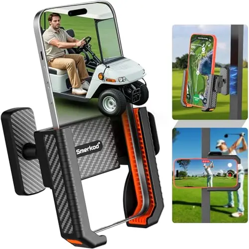 Smerkod orange magnetic phone holder with latch for golf cart