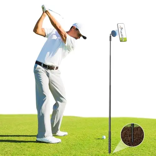 CAMOLO GEEK monopod and tripod selfie stick with magnetic phone holder and ground spike for golf swing recording