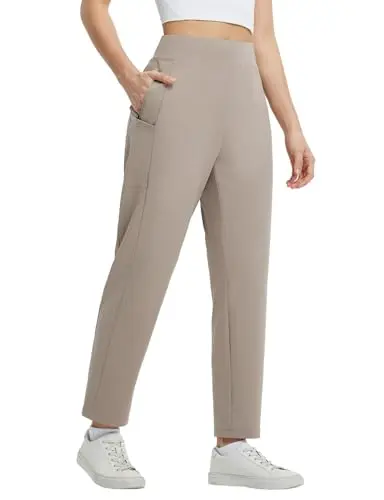 baleaf women's lightweight travel pants with six pockets, ideal for golf