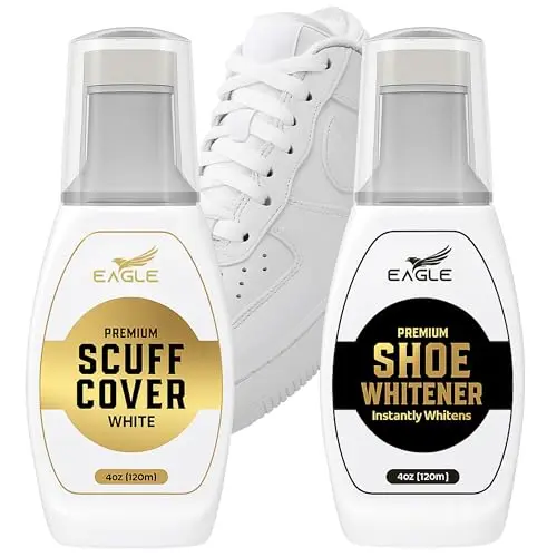 Two-pack white shoe polish kit with sponge applicators