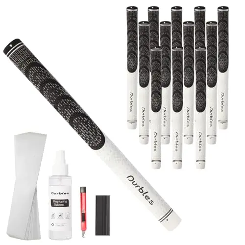 Durbles multi-compound golf grips with full regripping kit in white