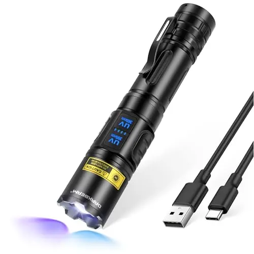 DARKBEAM dual wavelength 365nm and 395nm UV flashlight