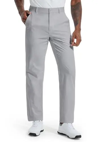 Libin men's quick-dry lightweight golf pants in light grey