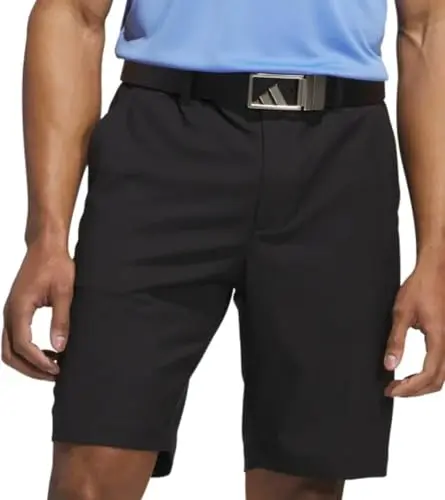 Adidas thin, lightweight golf shorts with a minimalist 3-bar logo.