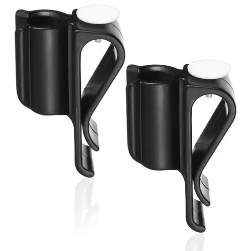 Two compact black plastic golf putter clips