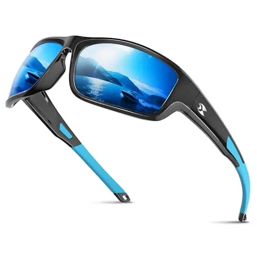 suoso sports sunglasses with wrap-around TR90 frame and polarized lenses.