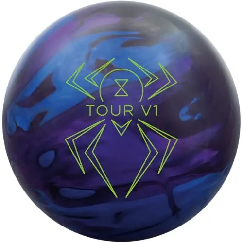 Hammer Black Widow Tour V1 bowling ball in black, blue, and purple