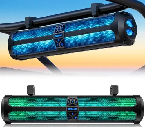 Ehaho Rumble-X Series 29-inch UTV sound bar with multicolor RGB lighting rings