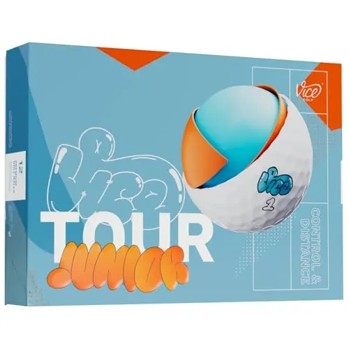 Vice Tour Junior Golf Balls in white with logo