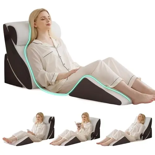Bambulex 4-piece orthopedic wedge pillow set for back pain