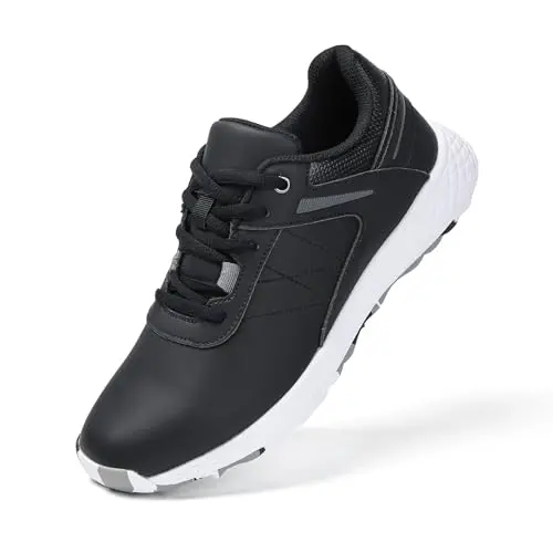 WOLFWAY waterproof spikeless golf shoe in black