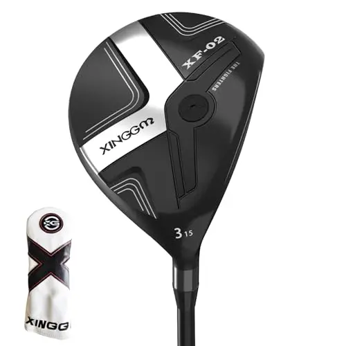XINGGM XF02 Fairway Wood in sleek black, featuring an aerodynamic X-shaped design on the sole.
