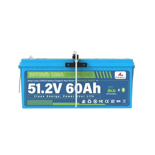 OCELL 48V 60Ah golf cart battery kit with dedicated mounting bracket